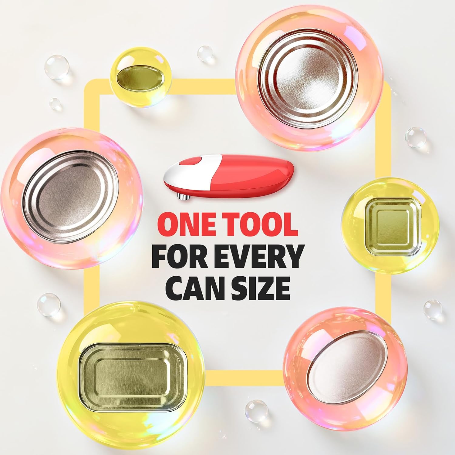 Electric Can Opener, One-Touch Automatic Can Opener Easy Side Cut All Can Sizes with Smooth Edge, Handsfree Battery Operated Kitchen Gadget Safe for Seniors & Arthritis