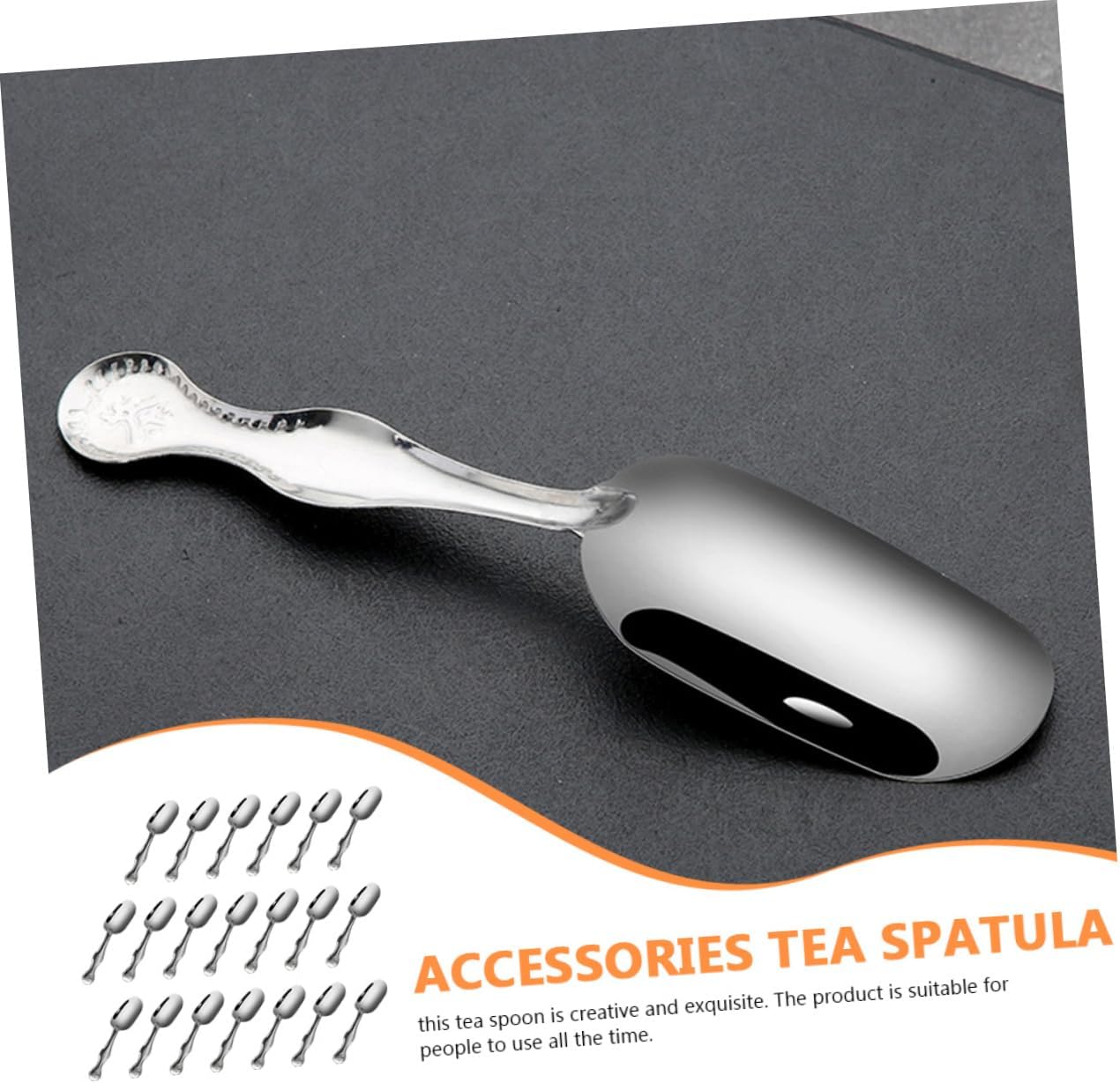 Luxshiny 30pcs Stainless Steel Tea Spoon Tea Scoops Bean Spoon Portable Household