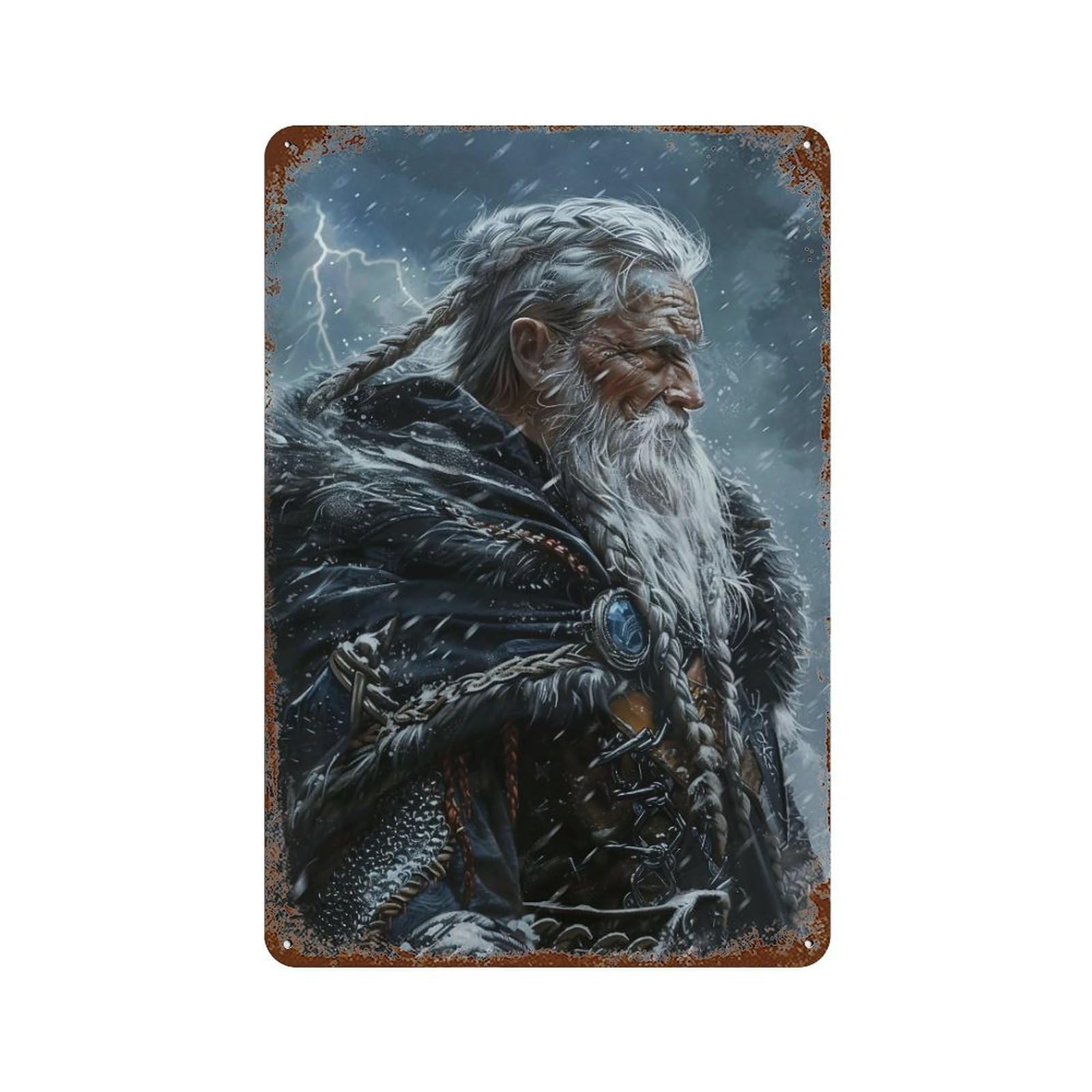 HDURYEYRYY Storm Elder Viking 04 Wall Retro Iron Vintage Art Metal Tin Sign Poster Modern Home Cofffee Club Art Bar Shop Decor 30x20cm