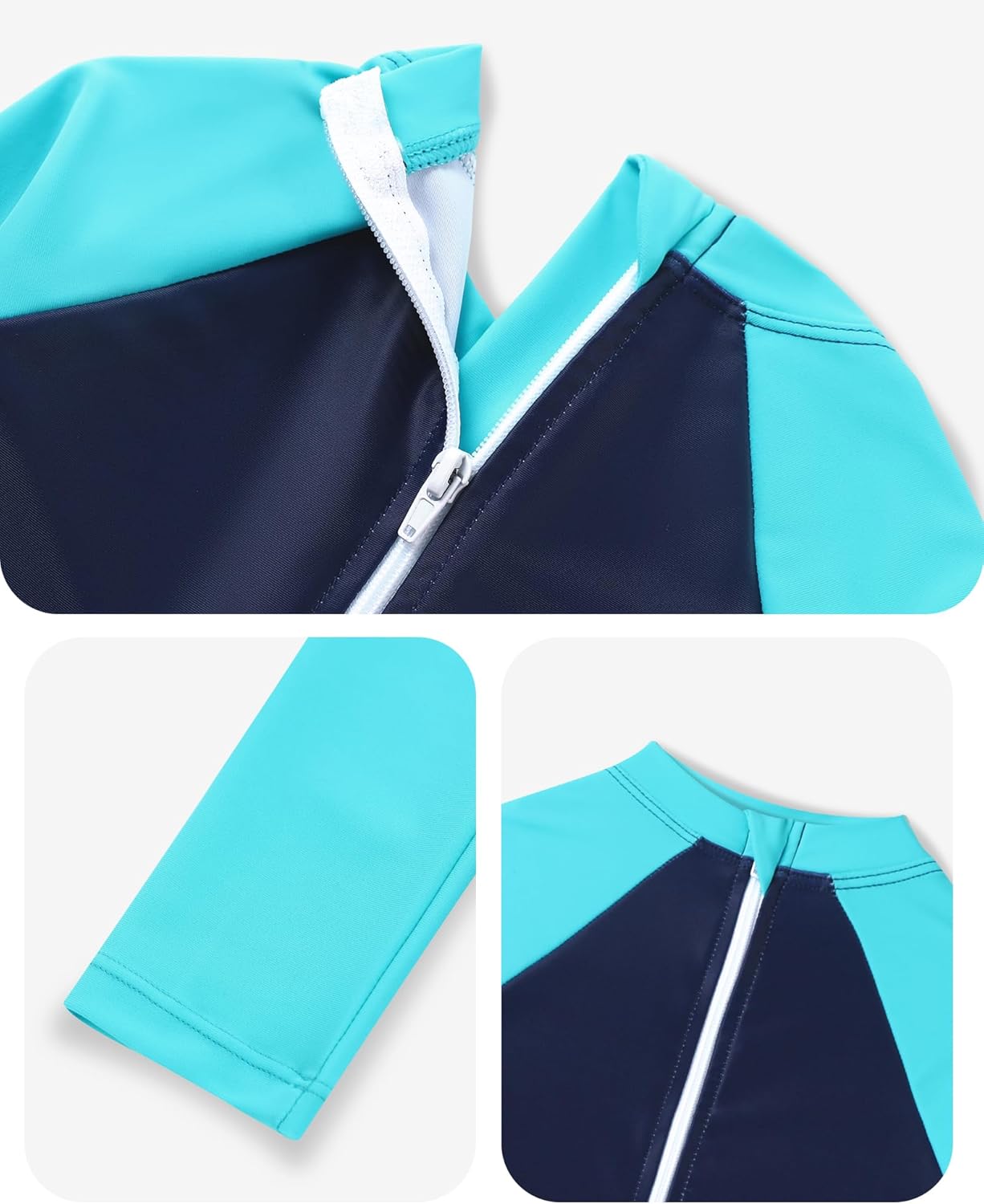 Redair Toddler Baby Boys Rash Guard Swimsuit Long Sleeve One Piece Swimwear Zip Bathing Suit with UPF 50+ 0-24 Months - Image 2