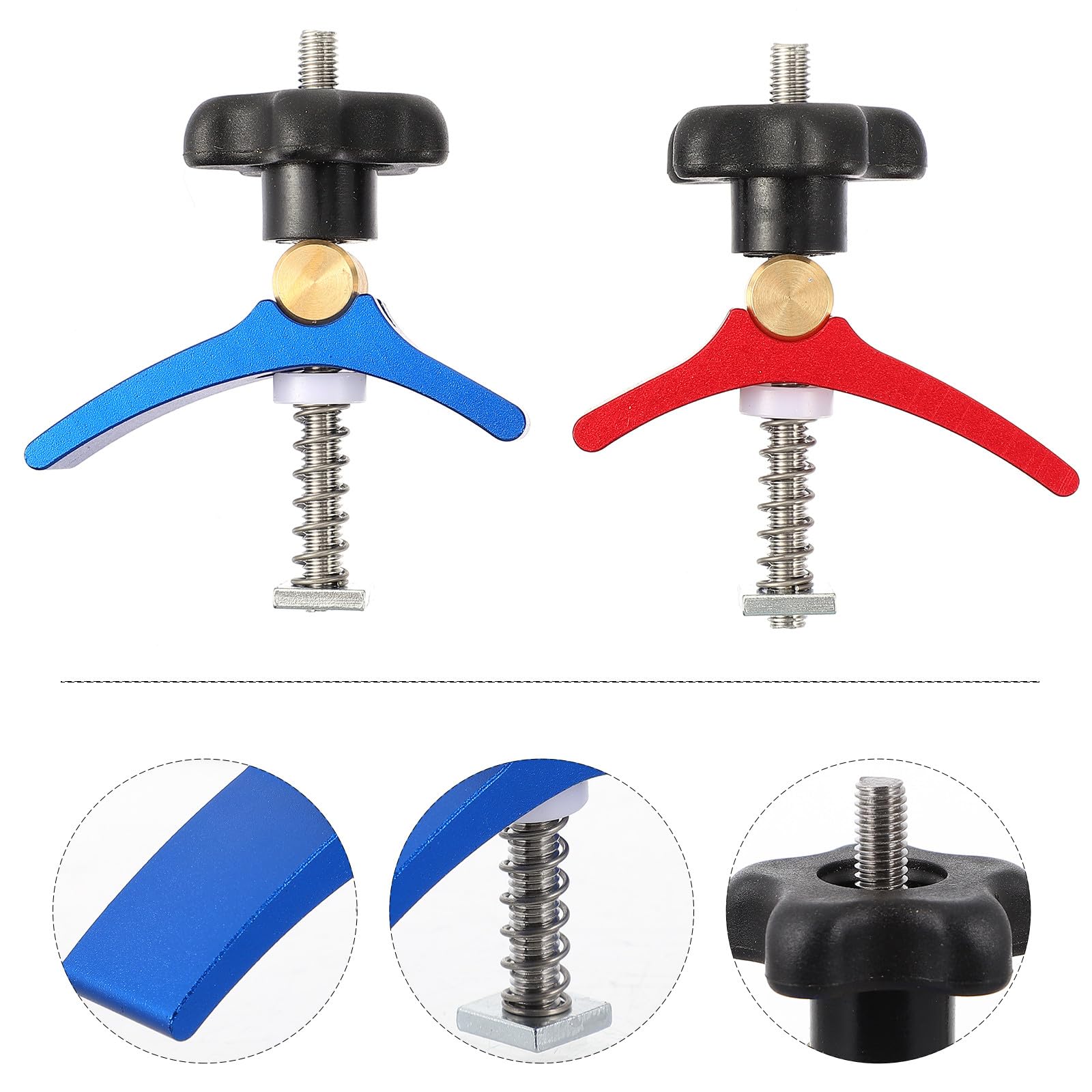Tofficu Pinces à Rainure en T Fixation Solide et Montage Précis en Alliage D'aluminium Lot de 2 pour Travail du Bois Outil pour Menuiserie et Atelier