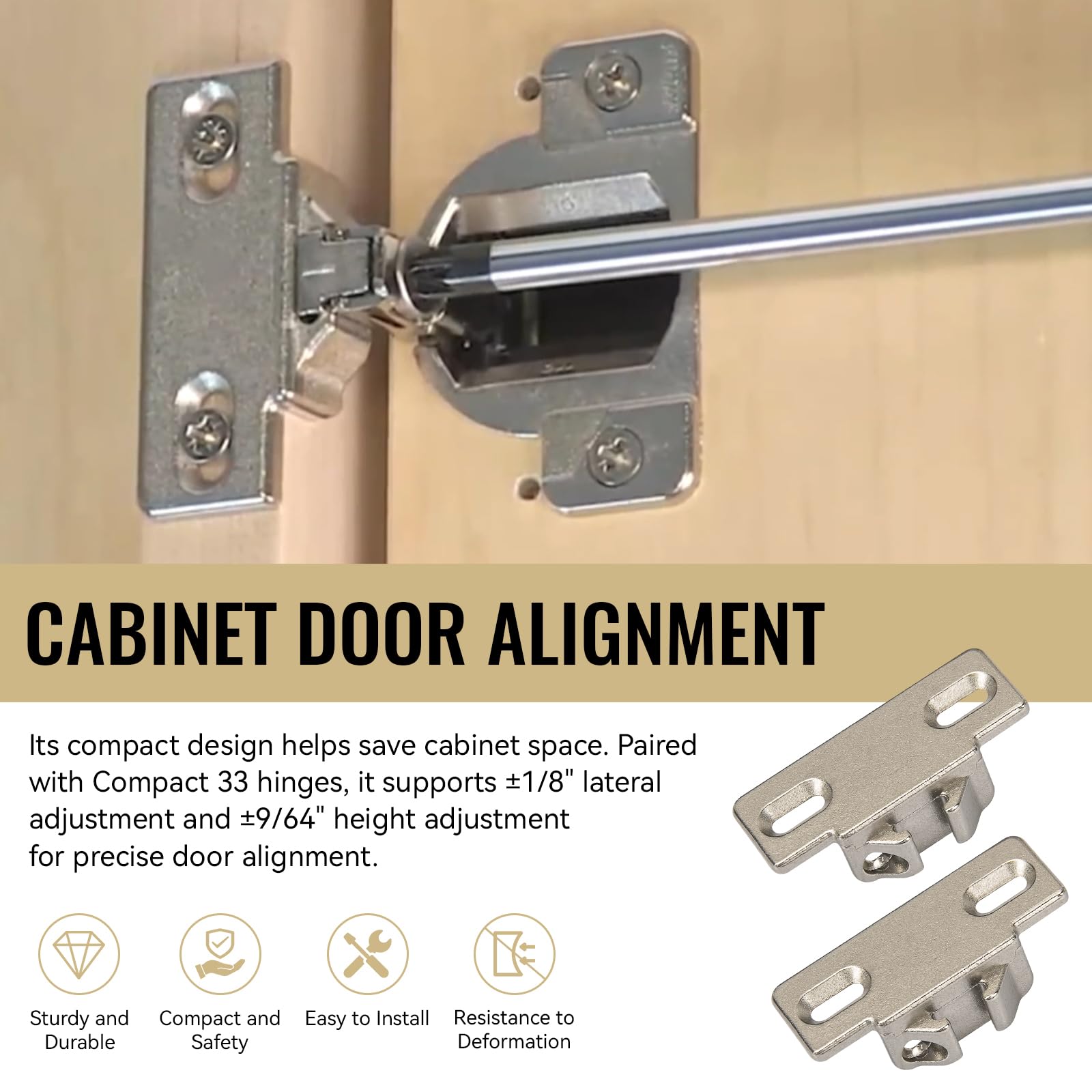 4 Pack Hinge Mounting Plate Replacement for Blum 1 3/8" Over -5