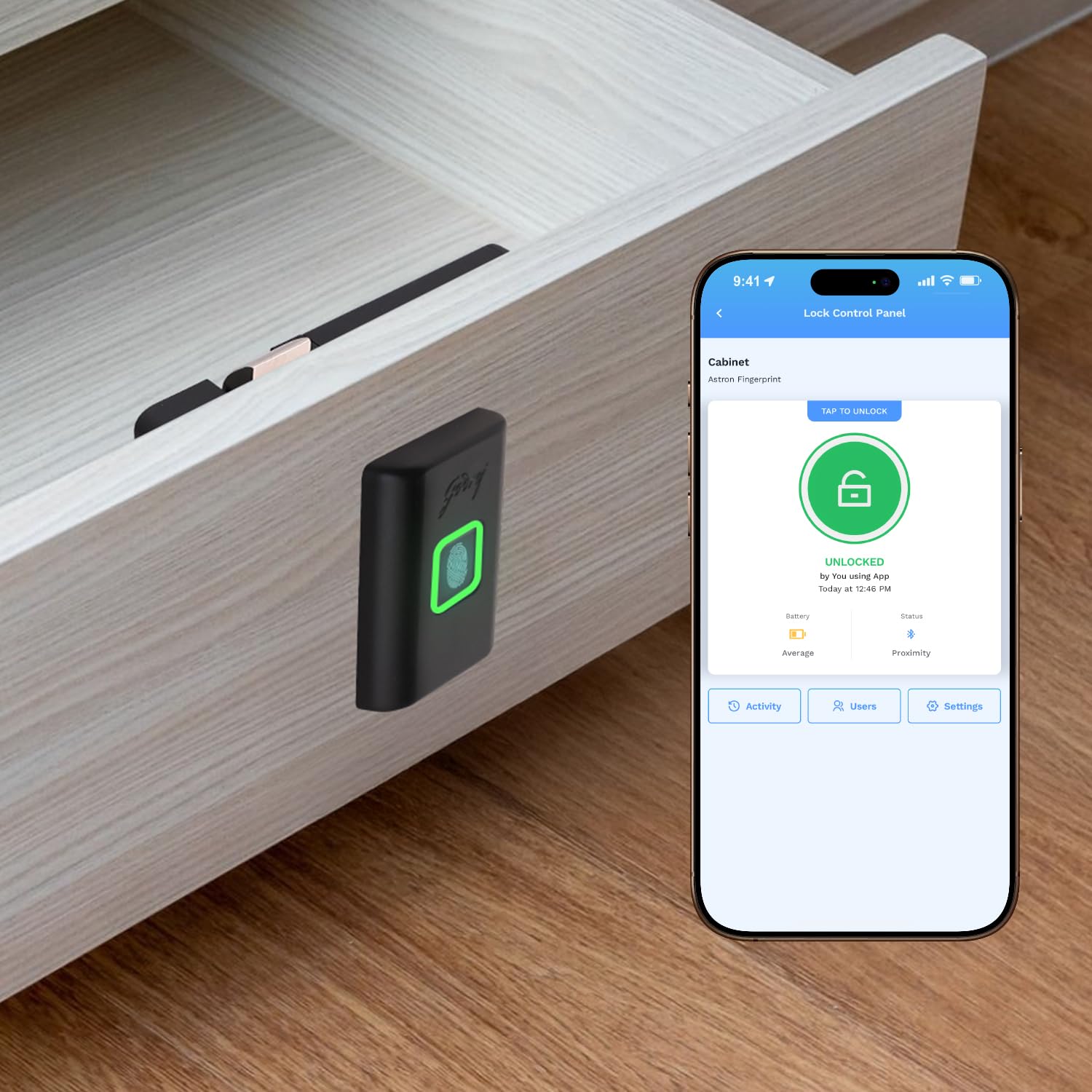 Godrej Smart Cabinet Lock | Advantis Astron | Biometric - 360° Fingerprint, 100 fingerprints | Bluetooth | Mobile App | Passage Mode | 1st Made in India Digital furniture lock | Black | 3 Yrs Warranty-image-26