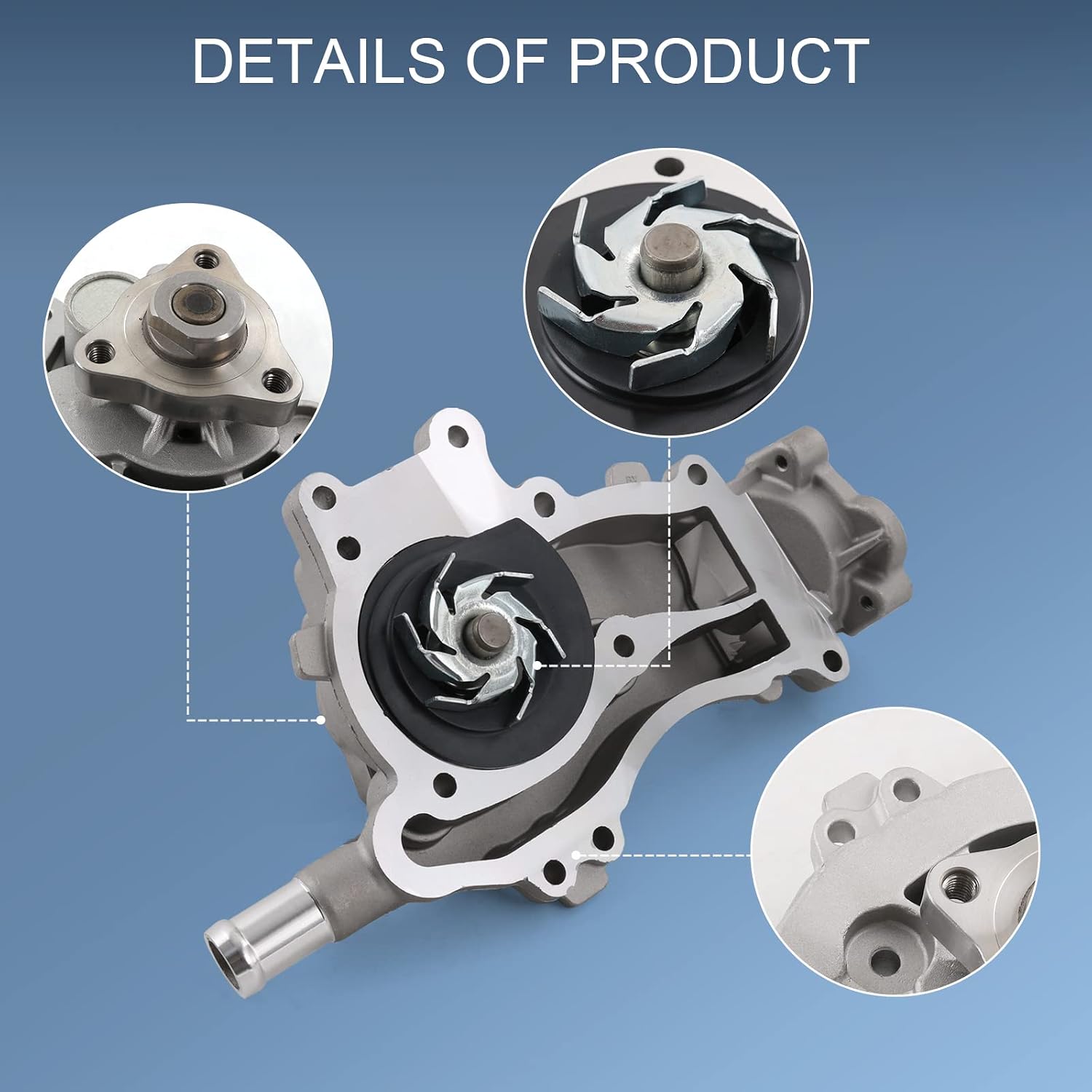 AW6662 Water Pump Compatible with 2013-2020 Buick Encore, 2011-2016 Chevy Cruze, 2012-2020 Chevy Sonic, 2013-2020 Chevy Trax L4 1.4L Turbocharged Engine Replaces# 130-2140 25192709 55579016