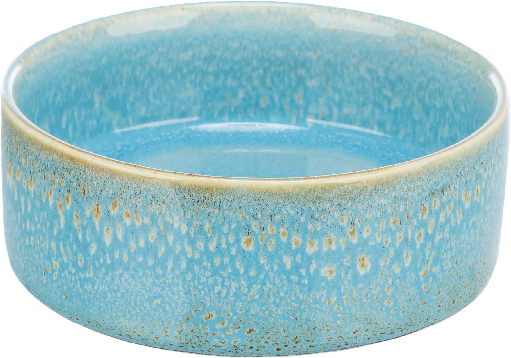 TRIXIE Ceramic Dog Bowl 400 ml – Blue Food Bowl for Dogs Ø 13 cm – Heavy, Non-Slip, Durable and Dishwasher-Safe – 25112