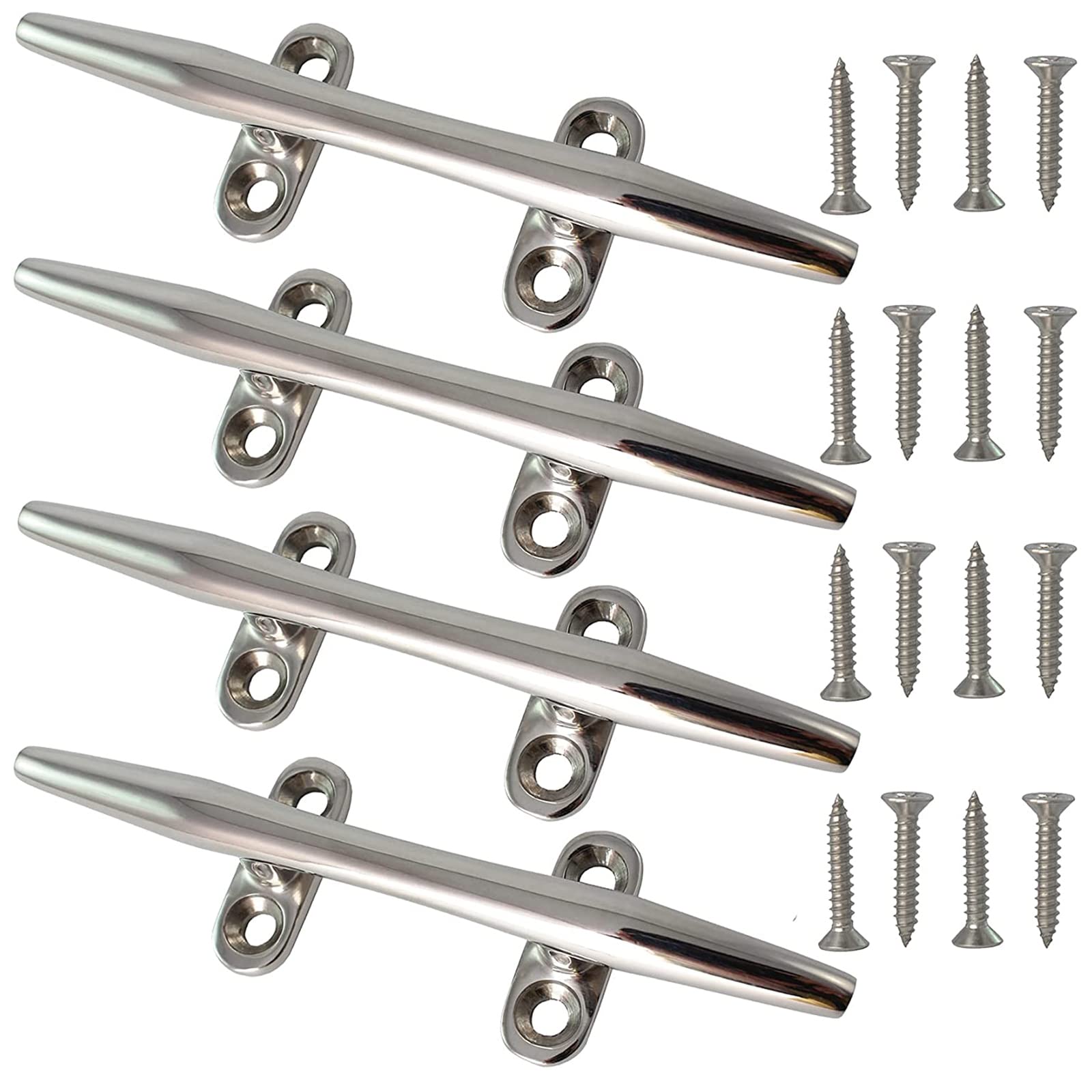4 Pezzi Bitta di Corda per pontile, Bitta di Base Aperta, Bitte per Barche in Acciaio Inossidabile Bitte, per Yacht marini, per Barche, Kayak, Yacht, Decorazioni per la casa,100mm