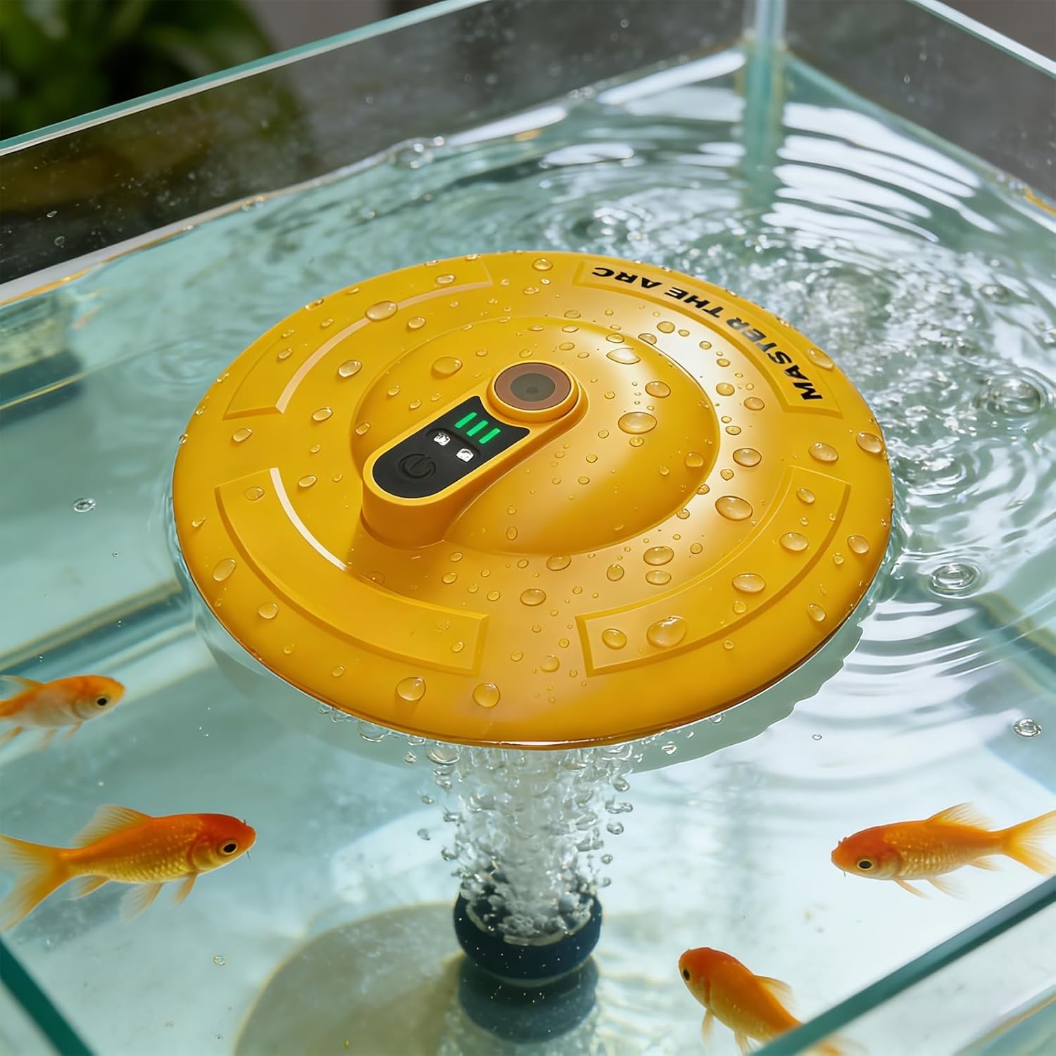IPX7 Floating & Rechargeable Bait Bucket Aerator, Portable Channel Aquarium Aerator & Inflator, Ultra-Quiet Bubble Generator for Fish Tank, Bait Bucket, Fishing Trips Live Bait Transportation