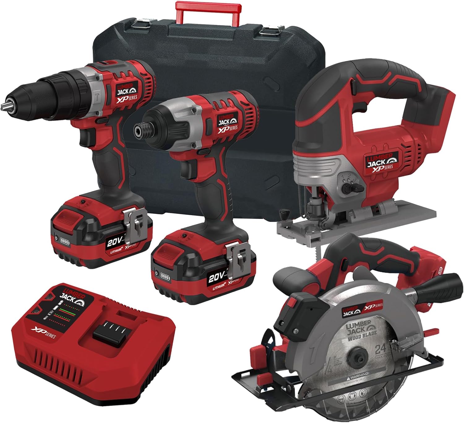 LUMBER JACK Cordless 20V Combi Drill Impact Driver Drill Jigsaw