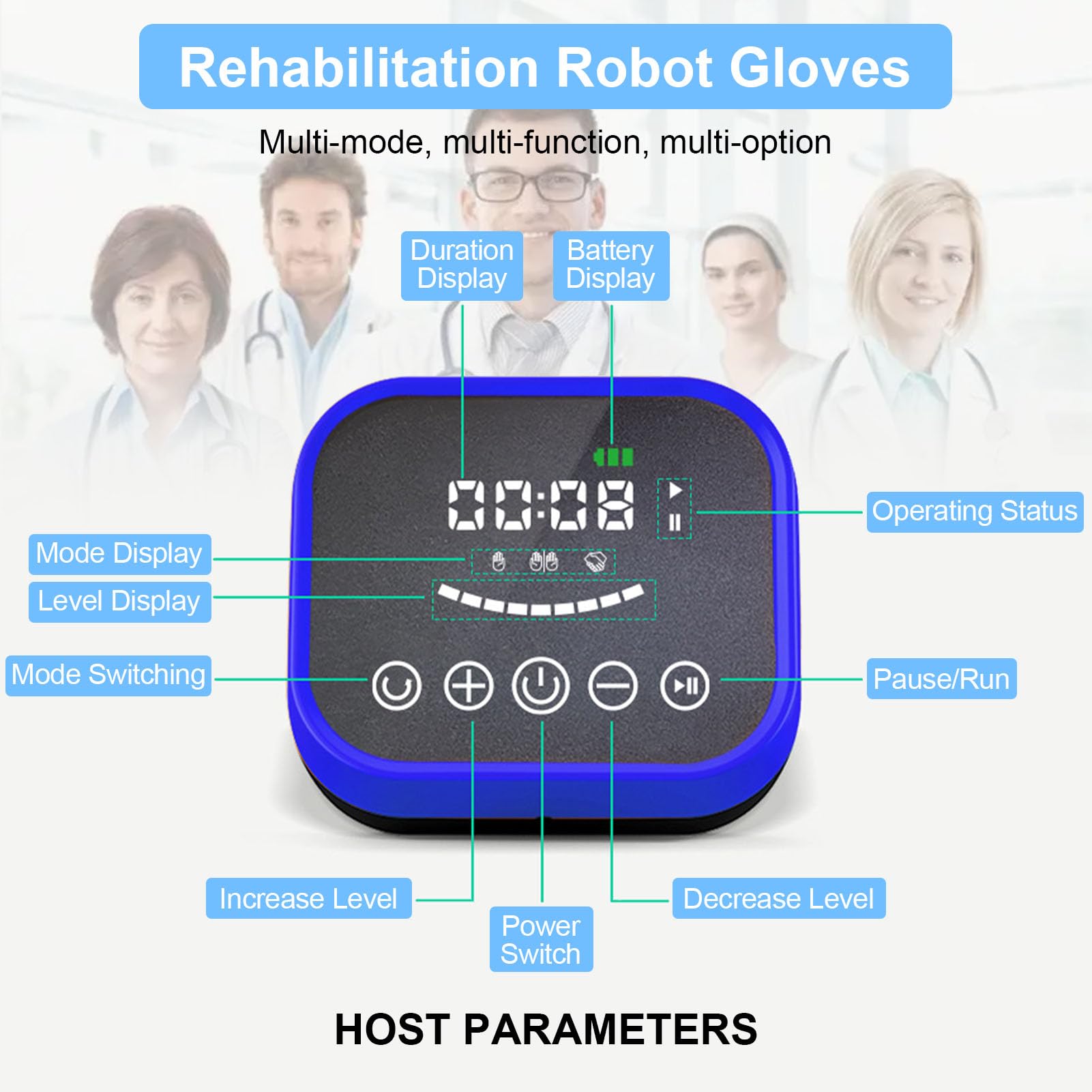 Guantes robóticos para rehabilitación de la función Manual para recuperación de hemiplejia, Guantes mejorados para Entrenamiento de Dedos, Guantes robóticos para rehabilitación de Accidentes cerebrov