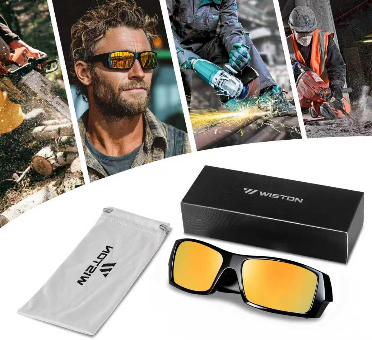 WISTON Z87 Sunglasses Wrap Around Sunglasses for Men Rectangular Safety Glasses UV400 for Sport Working 8231 - Image 6