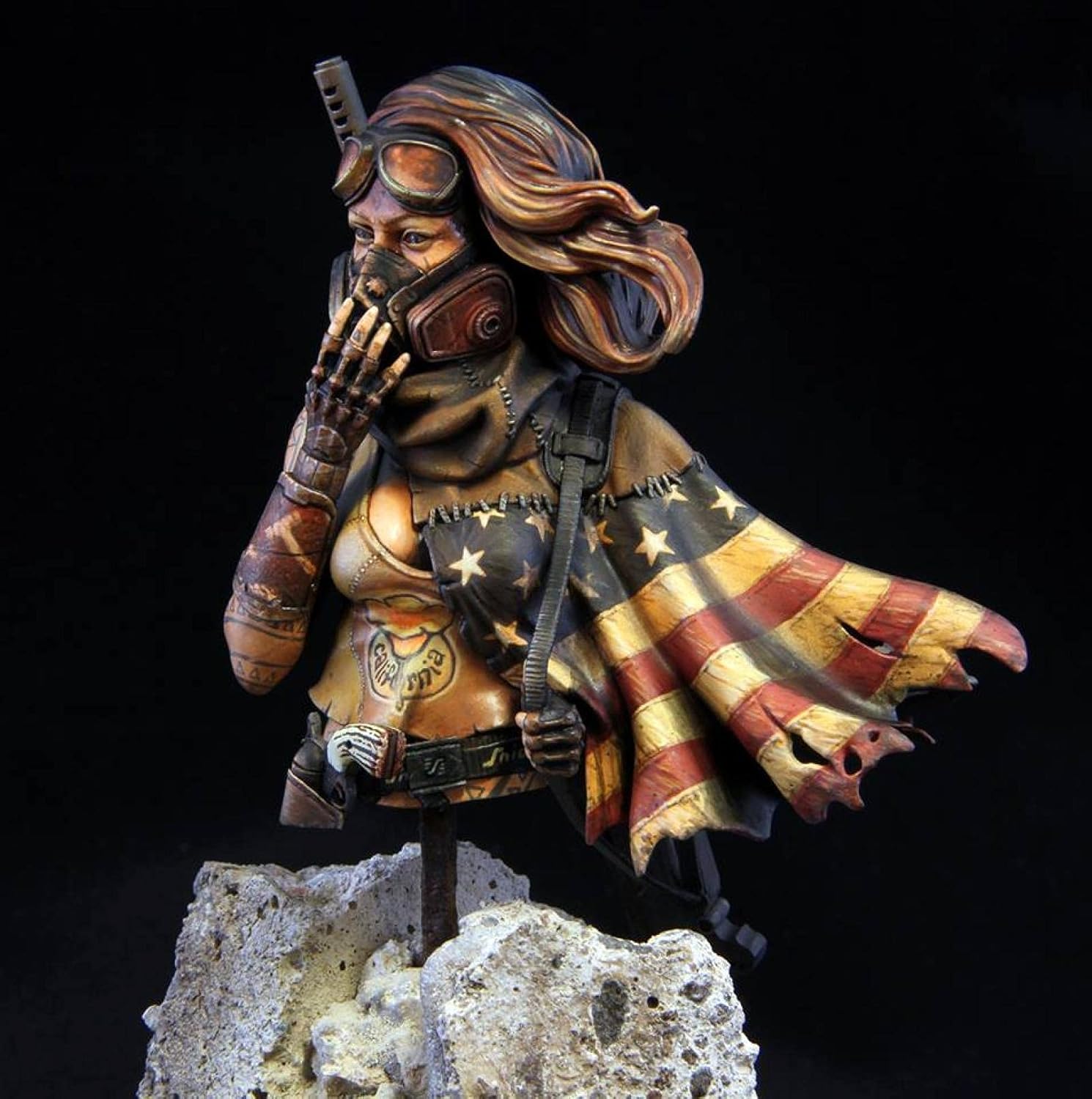 Risjc 1:10 Resin Die Casting Model Ancient Fantasy Female Soldier Bust Model kit //N12592(Unassembled and unpainted)