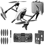 KS66 Drone 1080P Camera, New lLanding Gear Drone, Brushless Motor, 2 batteries, Optical Flow Localization, Active Obstacle Avoidance, One Key Take Off/Landing. (White - 2 batteries)