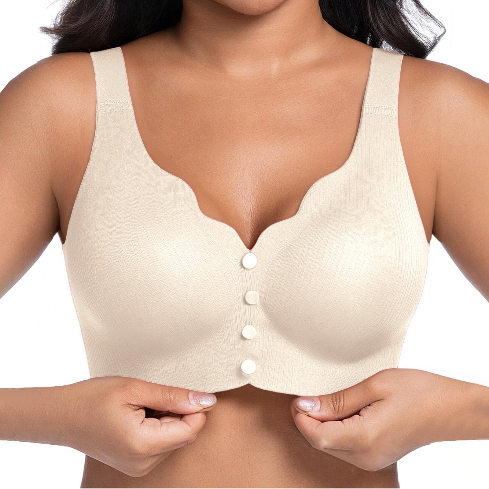 Jelly Front Closure Bras for Women No Underwire Push Up Soft Underwears Seamless Supportive Mastectomy Bralettes 2025