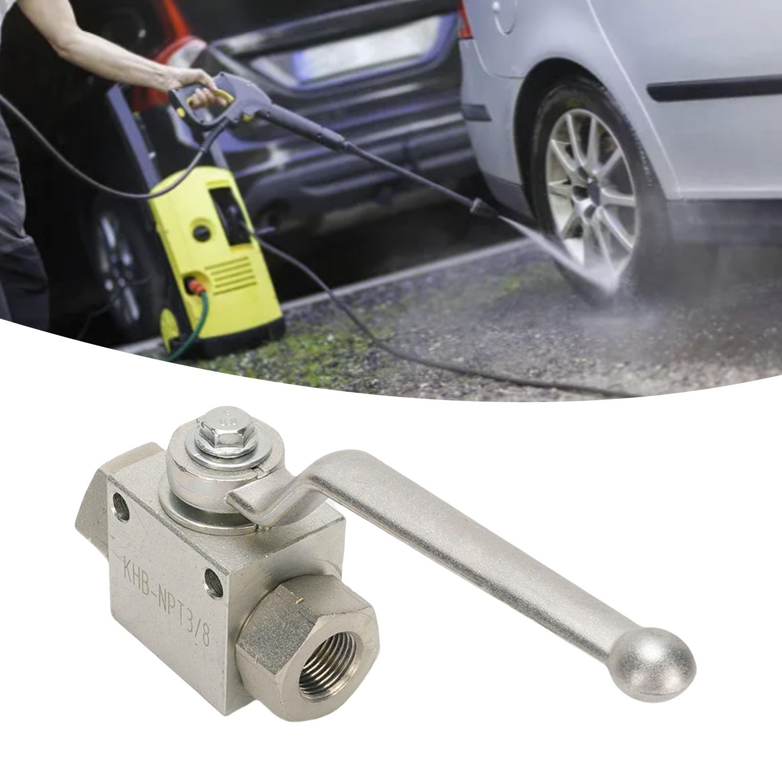 Kit valvola a sfera per idropulitrice in acciaio inossidabile con attacco rapido da 3/8 pollici e spina per pistola e ugello per pompa a tubo di lavaggio elettrico - Potenza