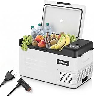 Kompressor Kühlbox 22L Kühlschrank für Auto, 12/24V DC 100-240 VC Elektrisch Kühlbox für Auto, 12/24 V DC und 100–240V AC für Auto, Lkw, Boot, Camping, -20°C bis 20°C, mit USB Anschluss