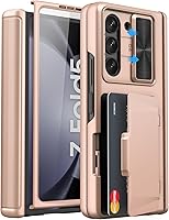 Vista 13 de Funda para Samsung Galaxy Z Fold 5 con tarjetero y cubierta para cámara deslizante, protector de pantalla integrado y protección de bisagra, funda