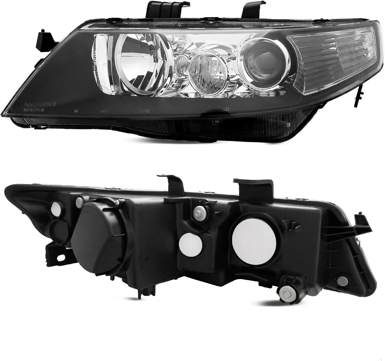 TRIBLE SIX Pair of Headlight Assembly Replacement for 2004 2005 2006 Acura TSX Base 2.4L l4 AC2518106 AC2519106