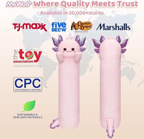 Mewaii 50CM Kawaii Oreiller Axolotl Jouet Moelleux et Confortable Axolotl en Peluche pour Les Enfants de 3 Ans et Plus - 2