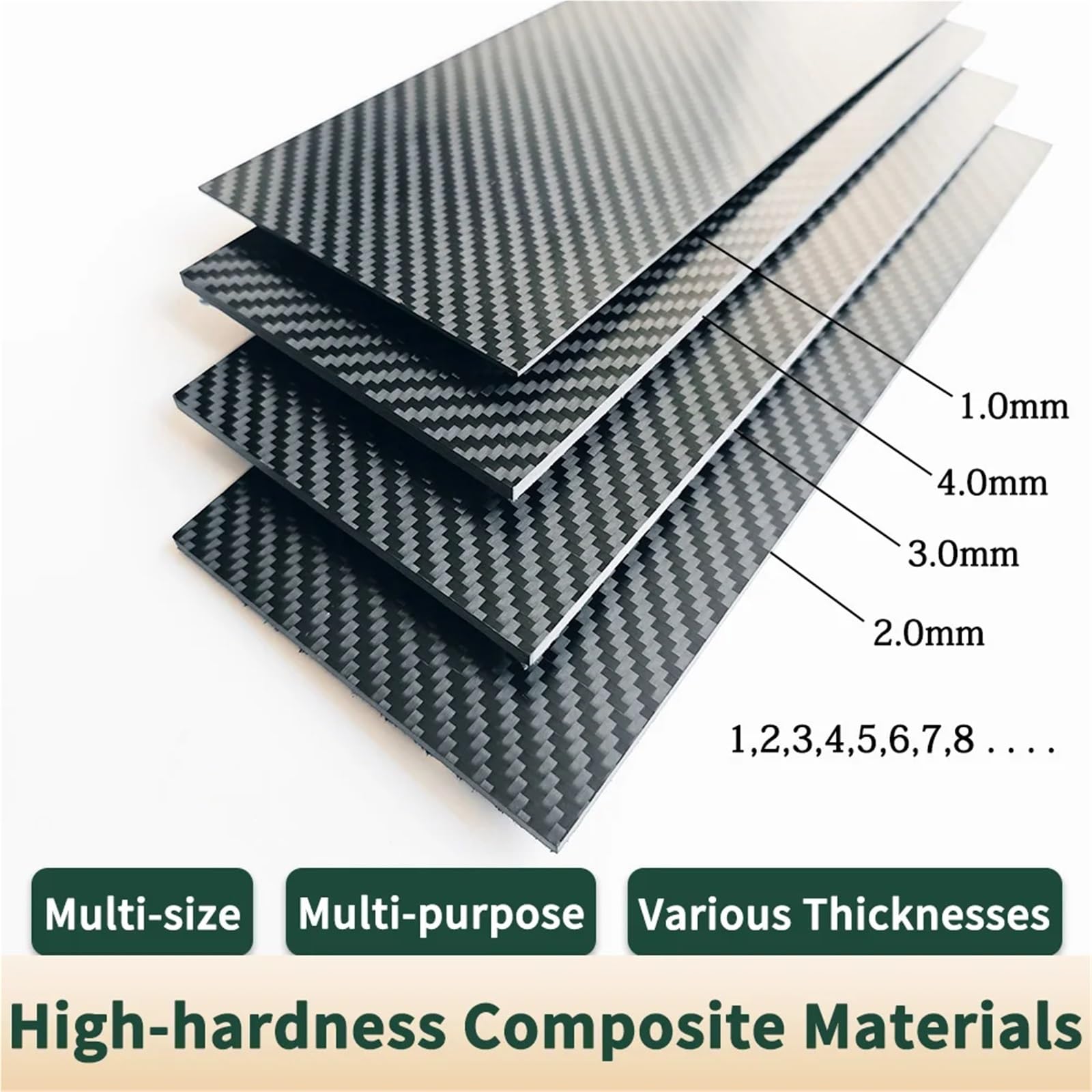 Arkusz z włókna węglowego, Arkusze z włókna węglowego 3K 100x250mm 0,5-5mm Twill Matte do latawców samolotów RC(2.0mm Twill Matte)