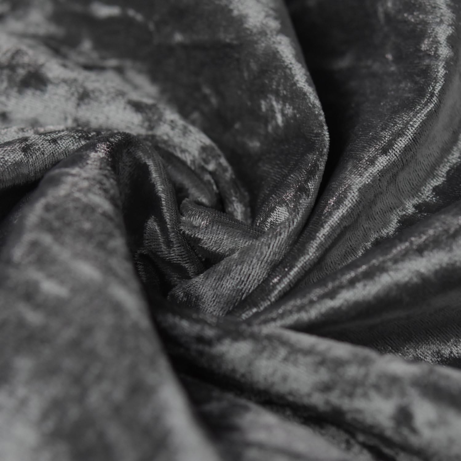 Bling Crushed Velvet Velour Soft Fabric Curtains Blinds Dress Making Blankets Throws Cushions Sofas Chairs Home Décor Crafts Furnishing Upholstery | 58" - 147cm Wide | Sold Per Metre (Steel Grey)
