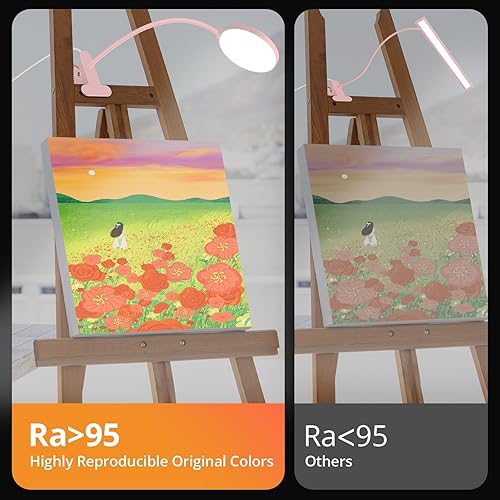 Miniatura 4 de Luz de lectura con control remoto, lámpara de escritorio LED con clip temporizador de 1 hora y luz nocturna RA95 regulable cuello de cisne flexible,