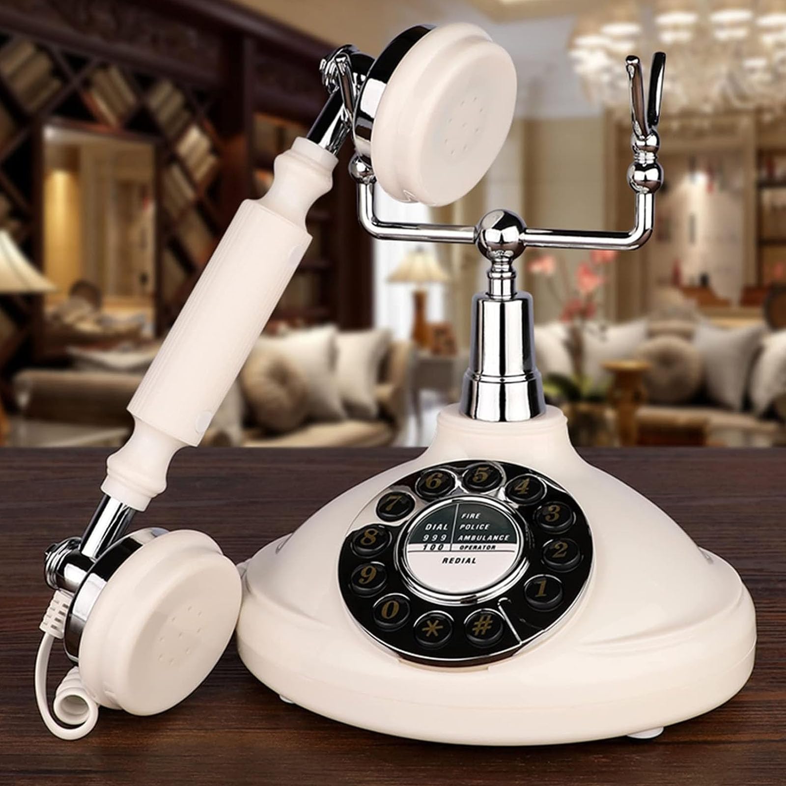 Telefono Fisso Vintage In ABS – Stile Retrò Con Pulsanti Grandi, Funzionante, Compatibile Con Segreteria, Per Casa E Ufficio - 2