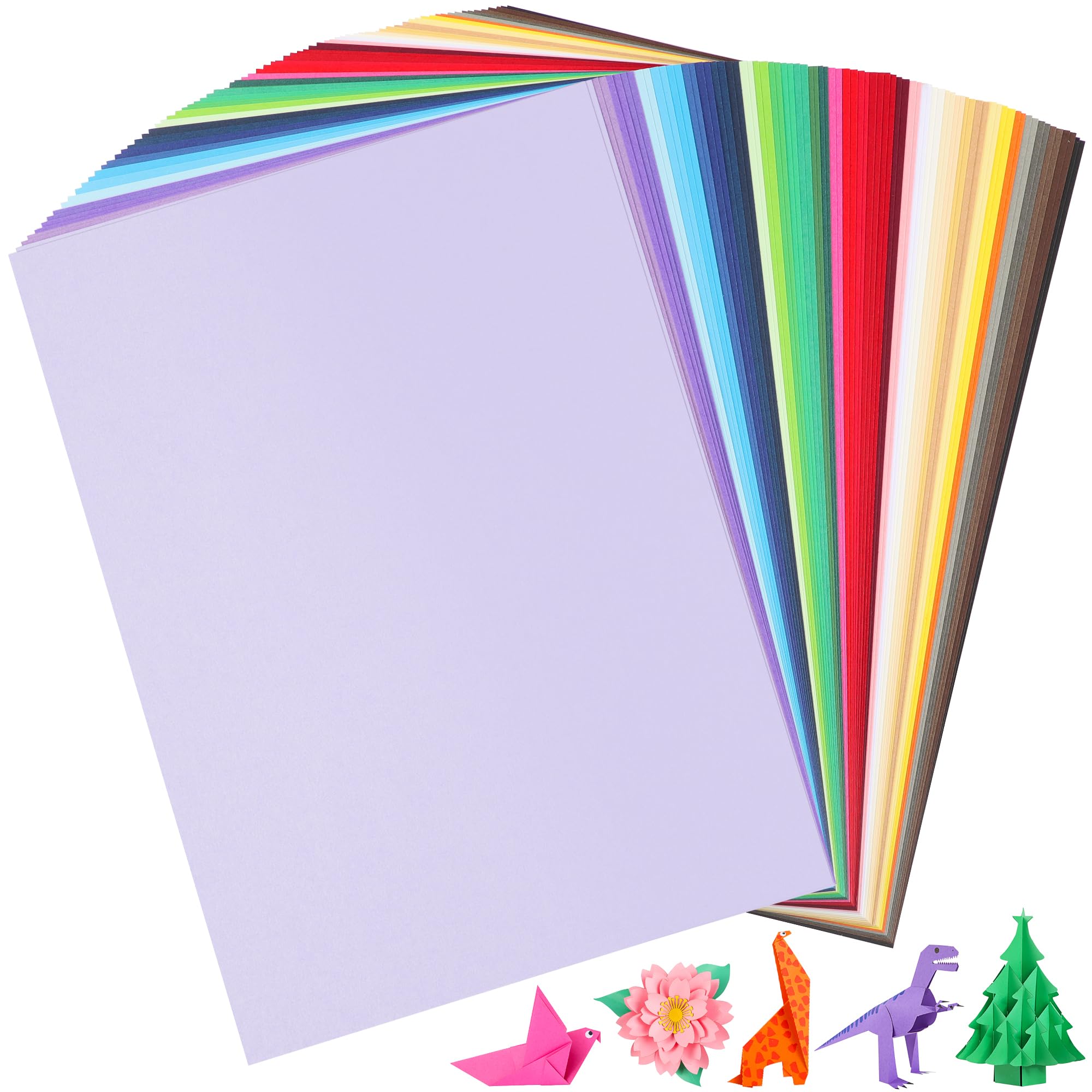 Cartoncino A4 220 g, 50 fogli, 10 colori – carta colorata per lavoretti, scrapbooking, biglietti, inviti, decorazioni, scuola, ufficio, hobby, fai da