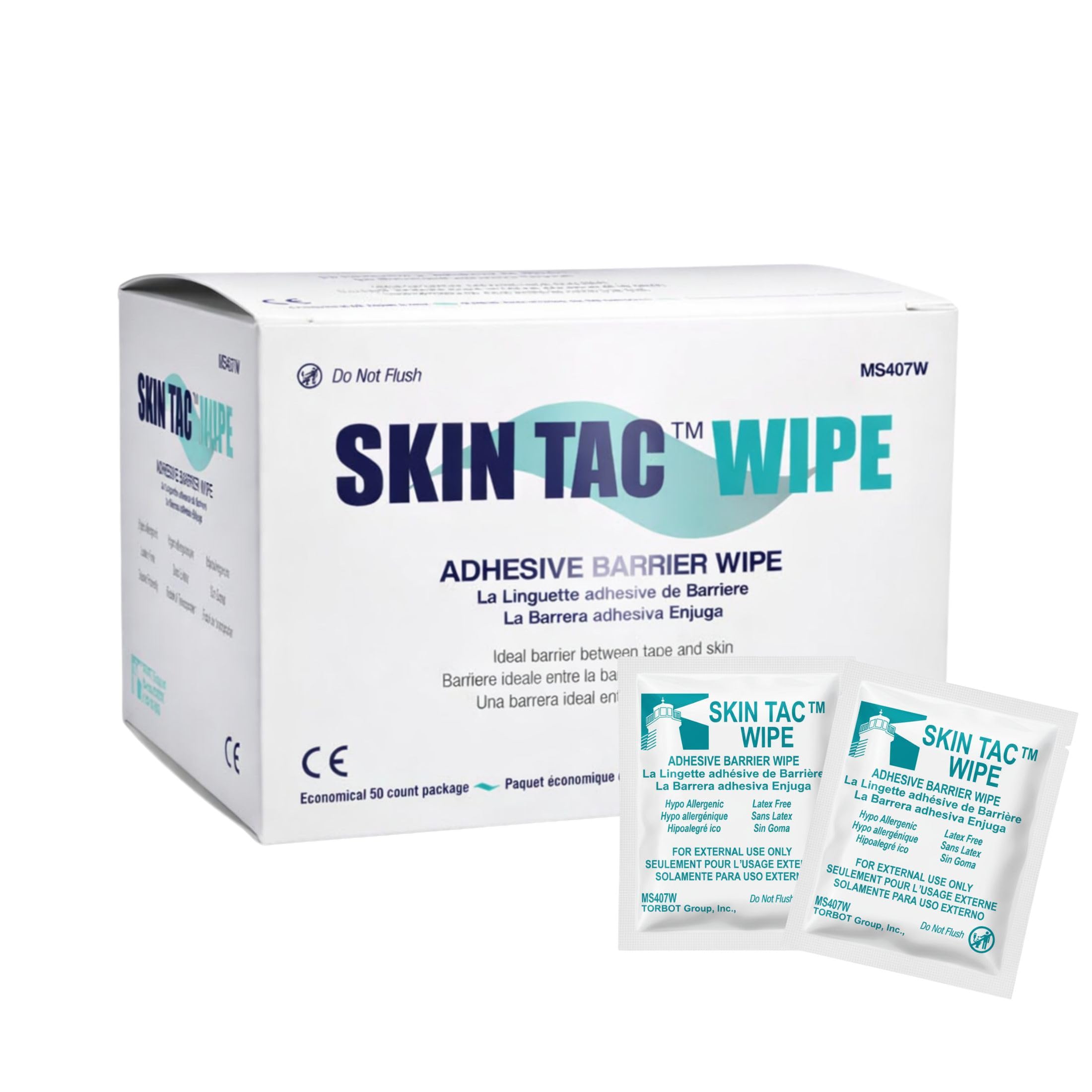 Skin-Tac TM - Salviette adesive per barriere, confezione da 2, 50 pezzi