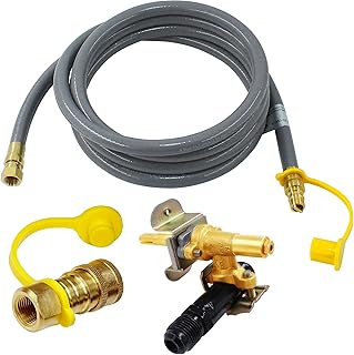 MCAMPAS 3/8" Quick Connect Hose Natural Gas Conversion Kit 780-10 Foot Hose,3/8" Quick Connect/Disconnect Coupling and Valve for Outland Living Firebowl 780 864 Portable Propane Fire Pits