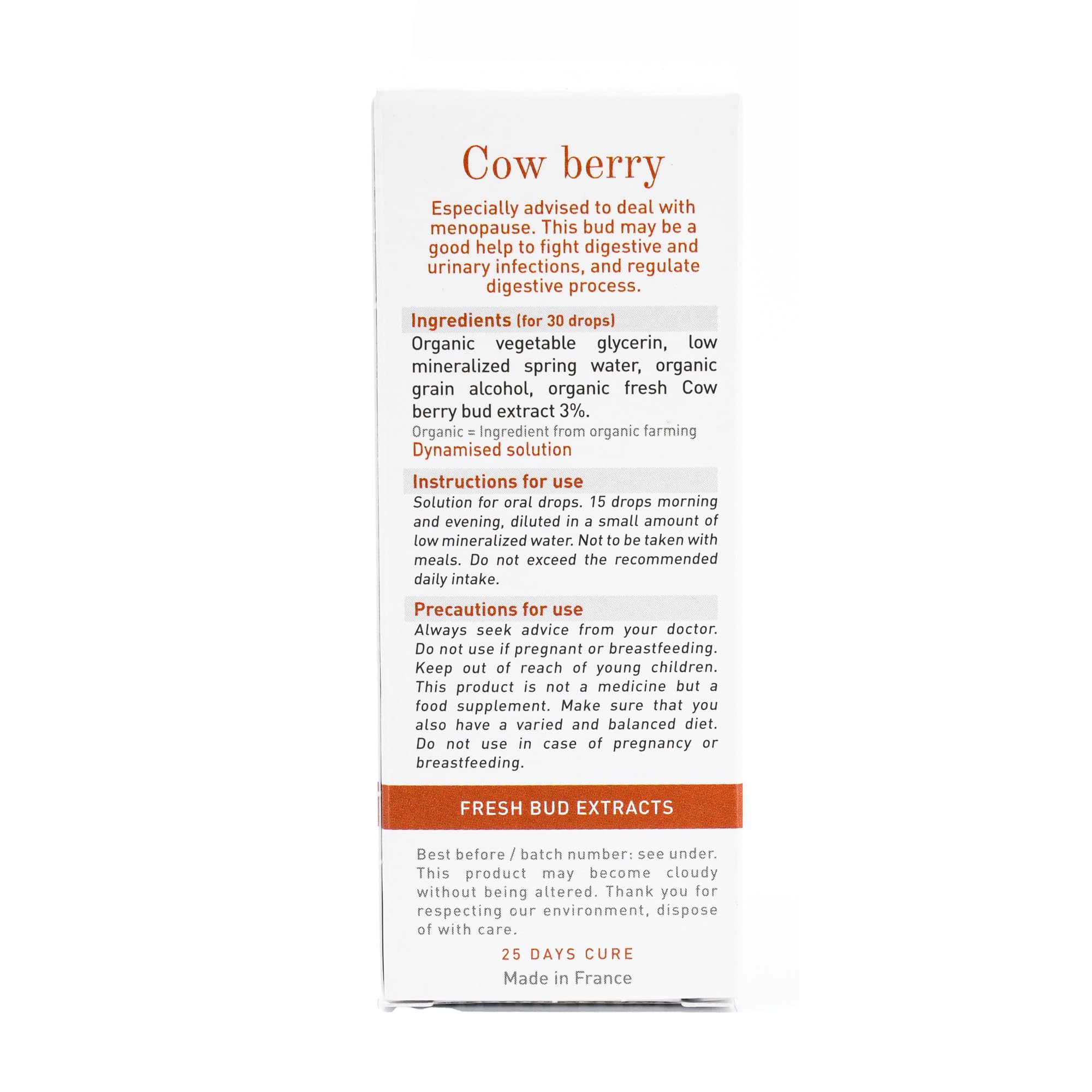 Herbiolys | Macérat de bourgeons Bio | Airelle rouge (Vaccinium vitis idaea) | Féminin & Digestion | Gemmothérapie Bio | 50 ml