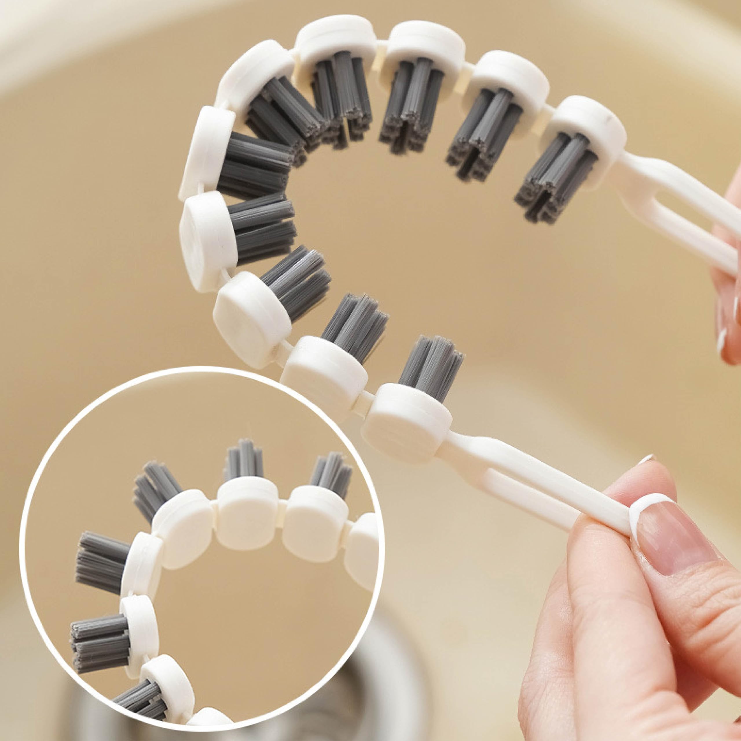 3-teiliges Fugenreinigungs-Bürstenset – Biegbare Spaltenbürsten Für Küche, Bad, Fensterrahmen