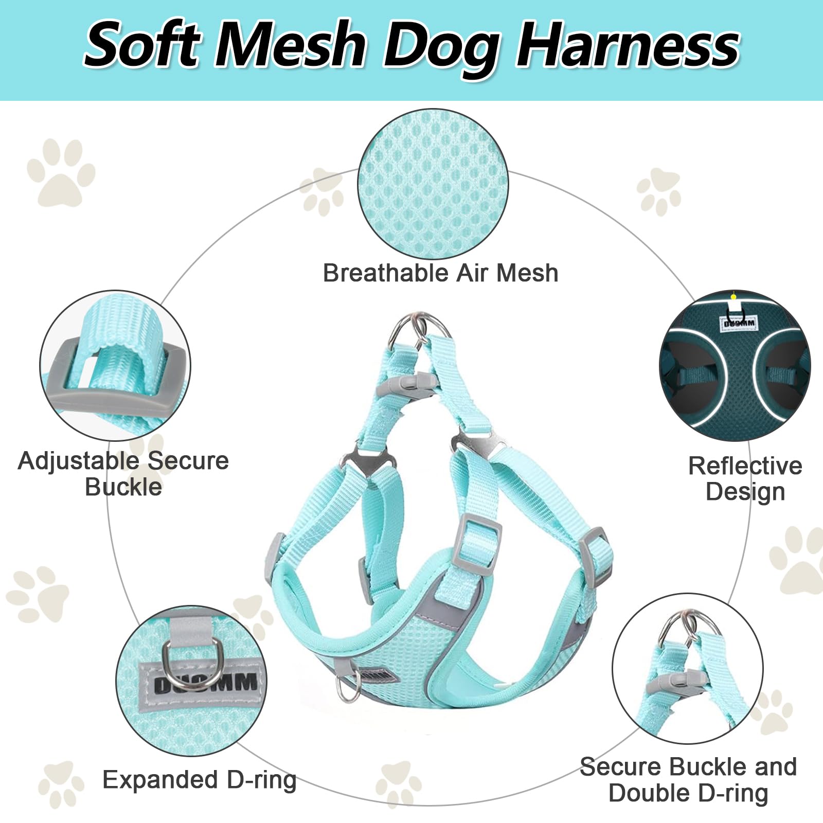 Ledeak No Pull Harness for Dogs Breathable Mesh Step in Dog Harness, Adjustable Dog Harnesses - Image 2
