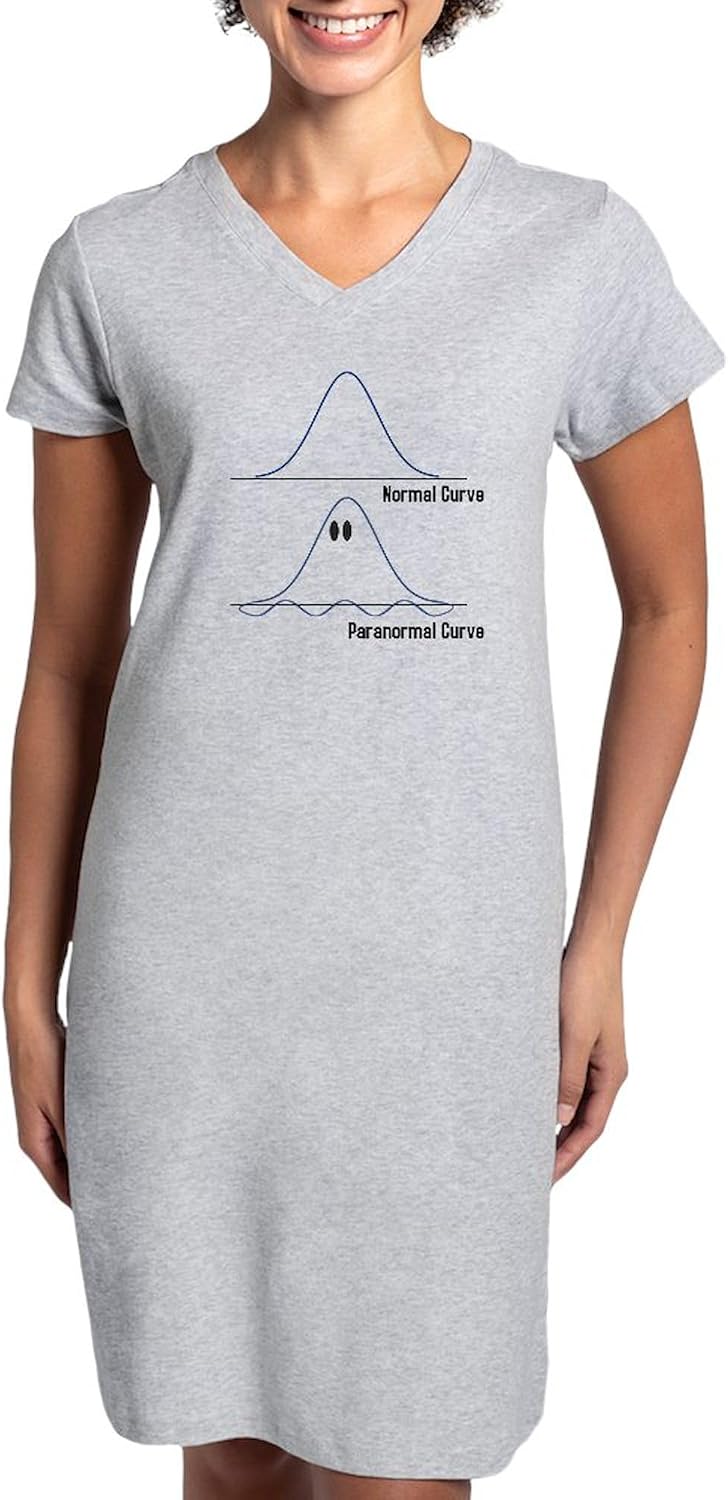 CafePress Normal Paranormal Women's Nightshirt, Soft Long Pajama Shirt, Cotton PJs/Pyjamas Heather Gray