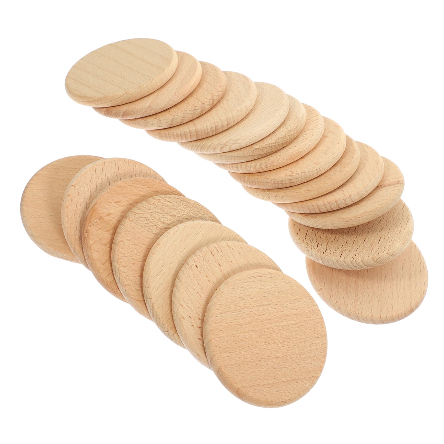 Rodajas de Madera en Blanco Redondas 20 Piezas para Bricolaje