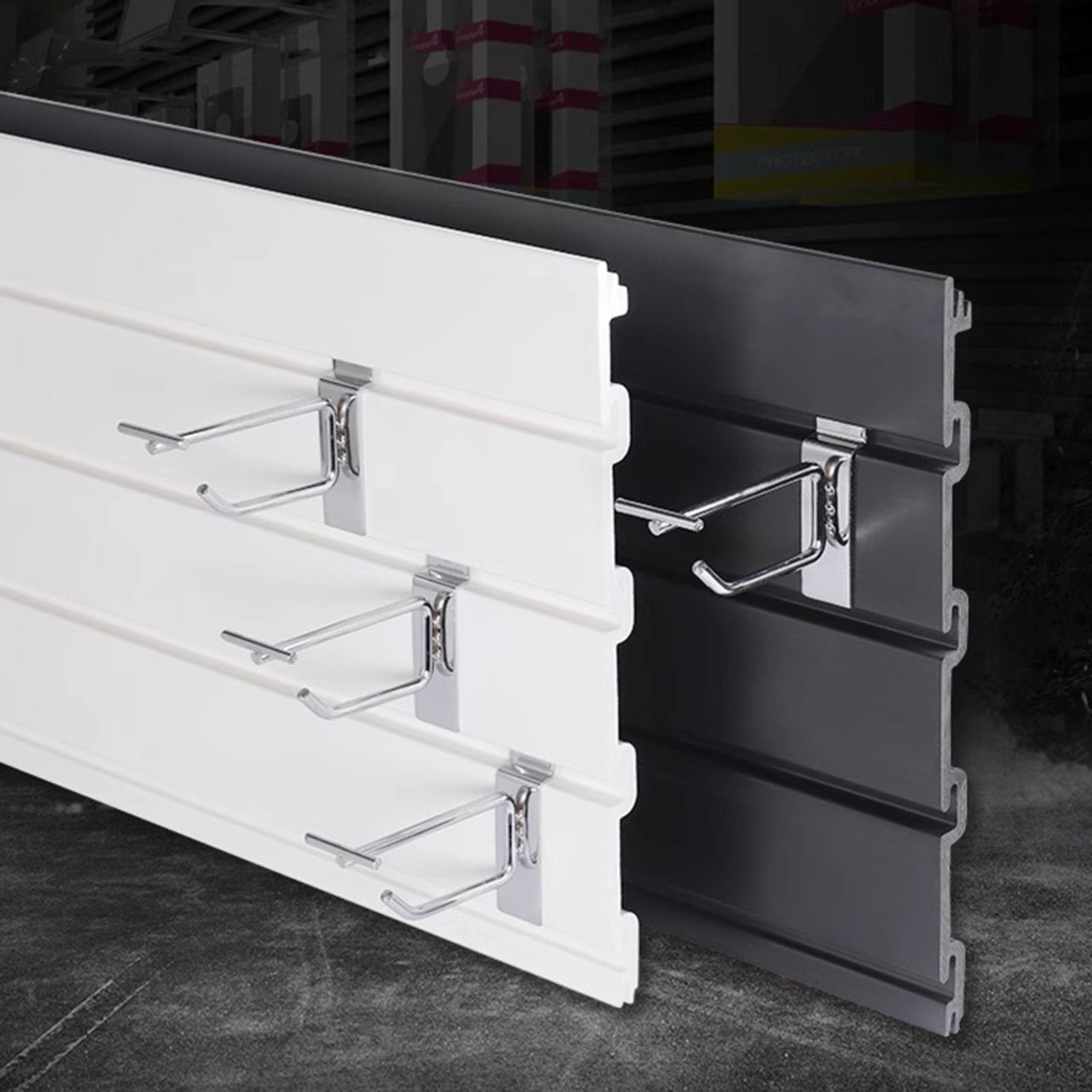 Pannelli dogati per Ga & Retail – Confezione da 4 nizer da parete con 10 Hoo PVC Sto Rack bianco (60 x 31 cm)