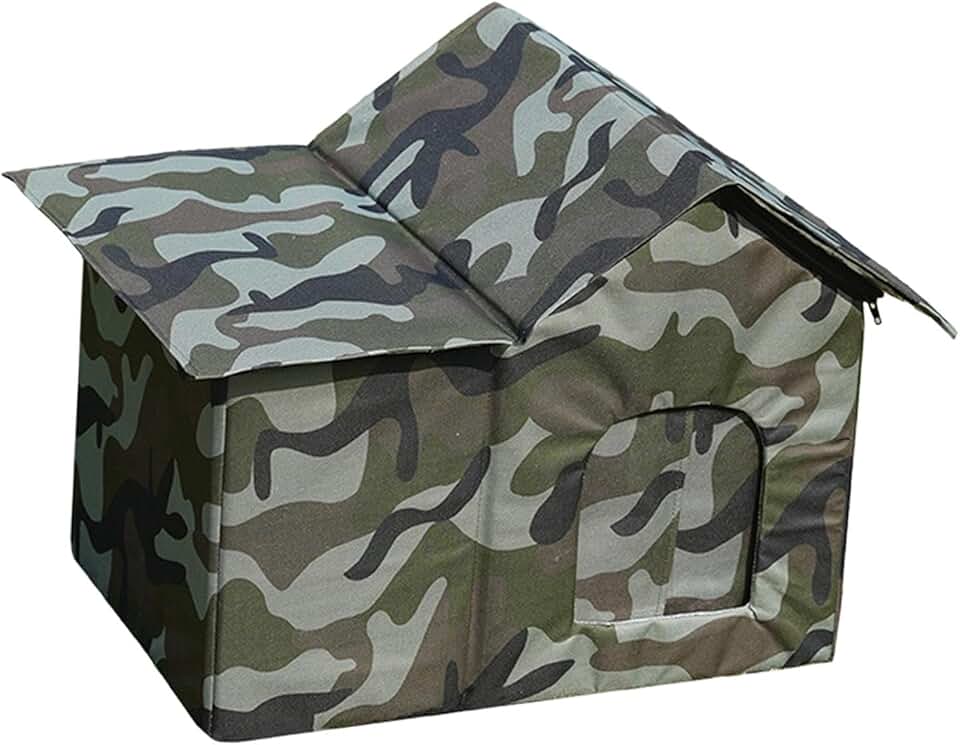 Casinha para Gatos de Rua Externos, Abrigo para Gatos Selvagens, Premium, em Tecido Oxford, às Intempéries, para Jardim, Gramado e