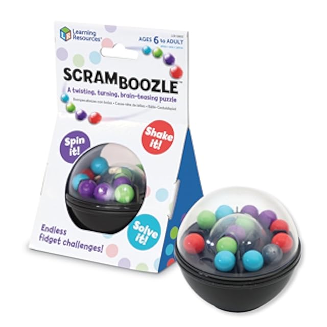 Learning Resources Scramboozle Puzzle Ball - 3D Brain Teasers Travel Games for Kids and Adults, Sort Ball Game, Fidget Toy...
