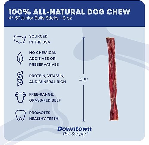 Miniatura 2 de Downtown Pet Supply Palitos masticables de 0.5 libras, de 4 a 5 pulgadas, sin cuero crudo, de larga duración y sin astillas, un solo ingrediente,