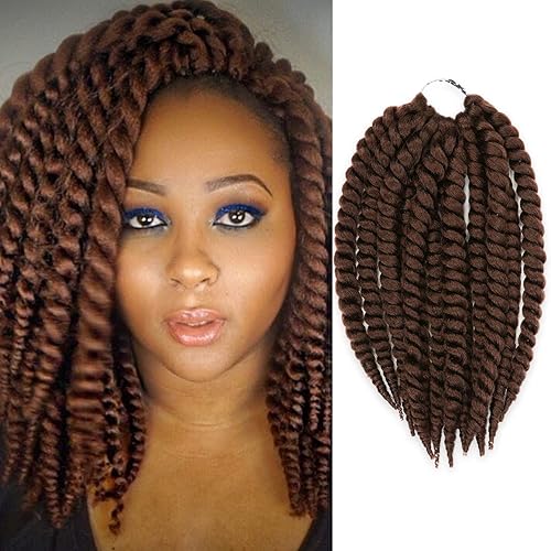 Miniatura 13 de AU-THEN-TIC Jumbo Senegalese Twist Crochet Hair, 12 pulgadas, paquete de 6, extensiones sintéticas para estilos Habana y Mambo Twist, (azul)