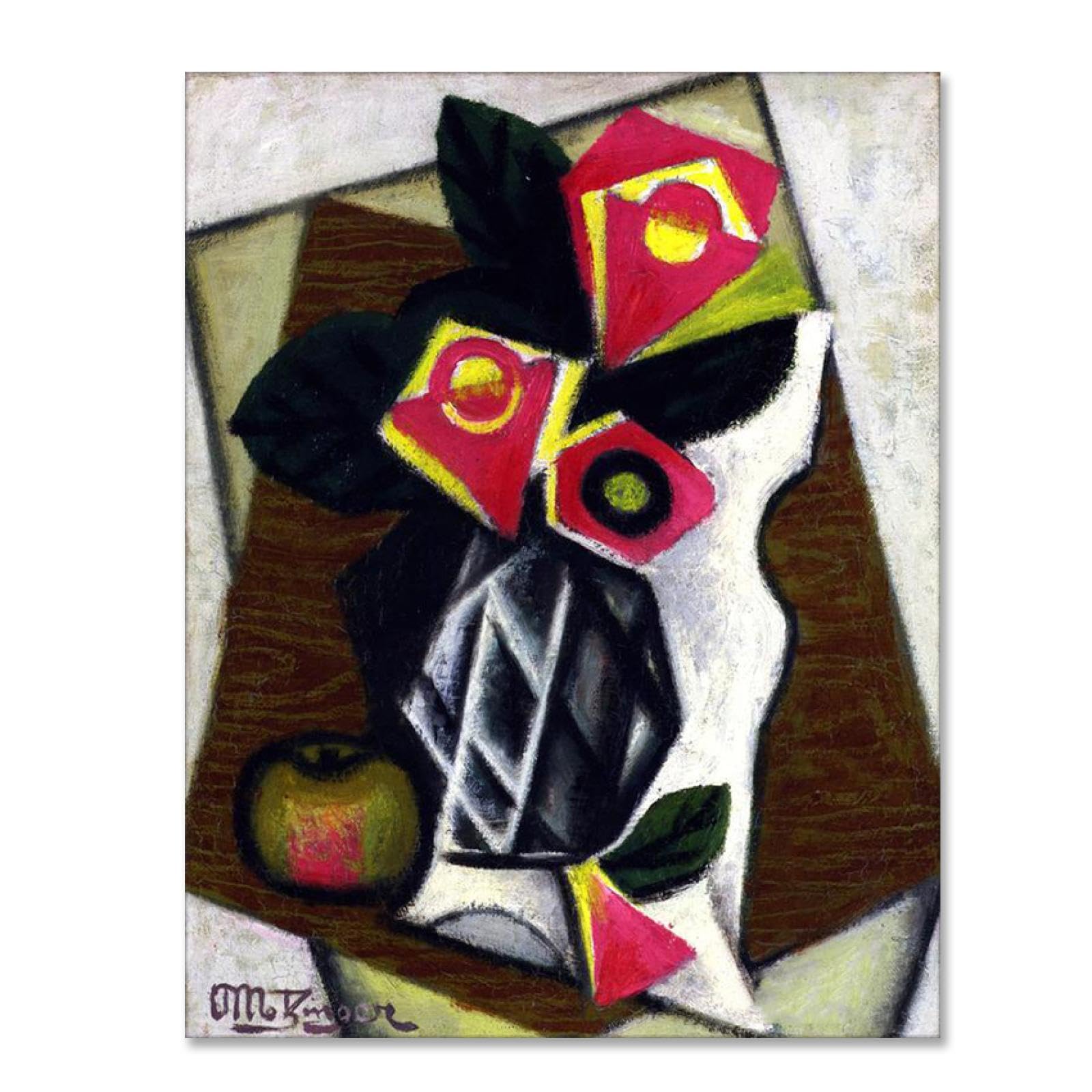 Tableau cubisme abstrait impression sur toile fleurs déco murale 30x40