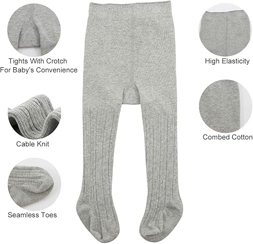 Miniatura 2 de American Trends Medias de punto trenzado para bebés y niñas pequeñas, medias cálidas de invierno, leggings para bebés, ropa y pantalones