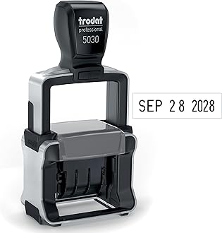 Trodat Professional 5030 Self-Inking Date Stamp, 3/8 x 1-5/8-Inch, Black