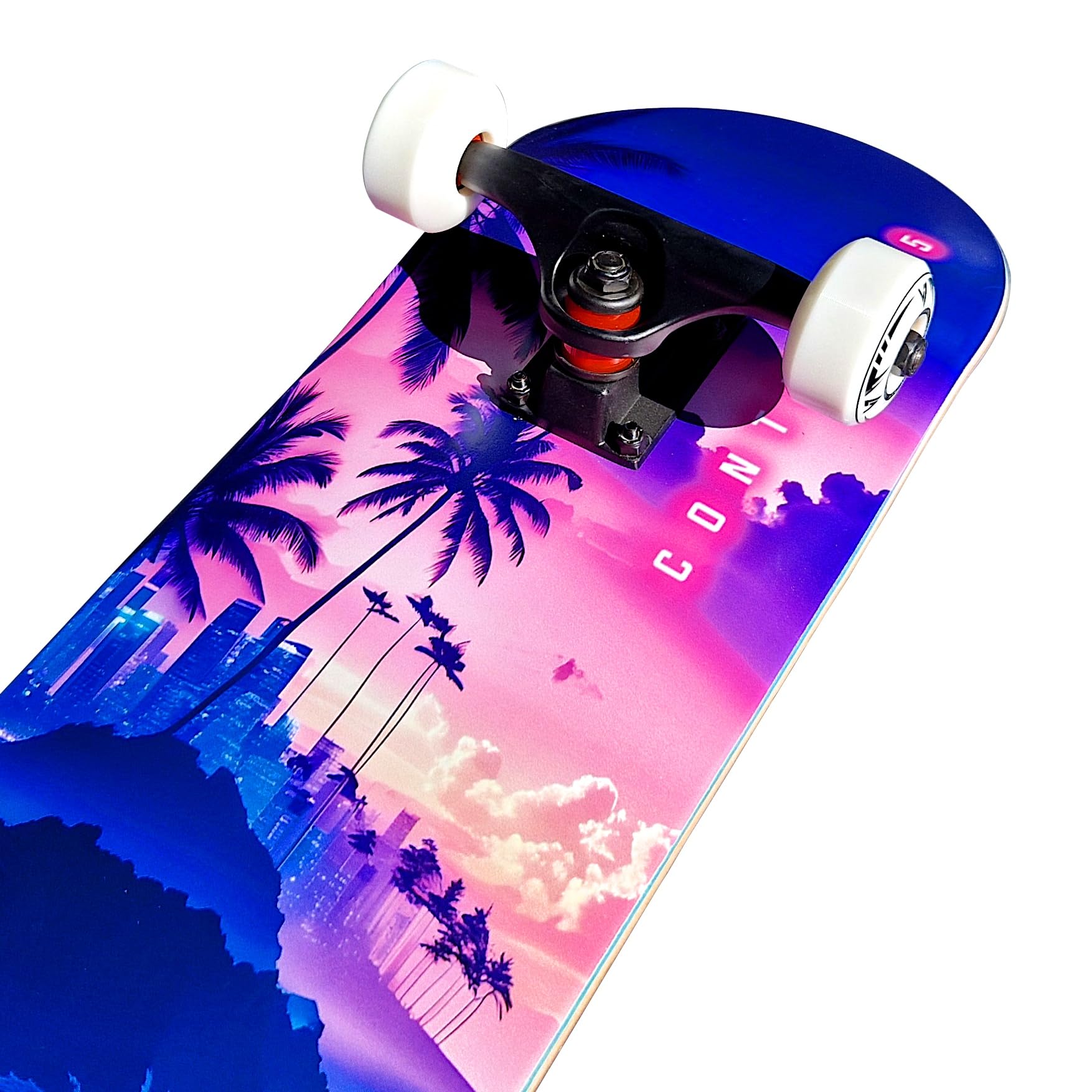 Komplett Skateboard Pacific Paradise - für Kinder und Jugendliche - 7-lagiges Ahornholz Deck - Medium Concave Standard Popsicle Shape - für Anfänger, Profis, Mädchen & Jungs