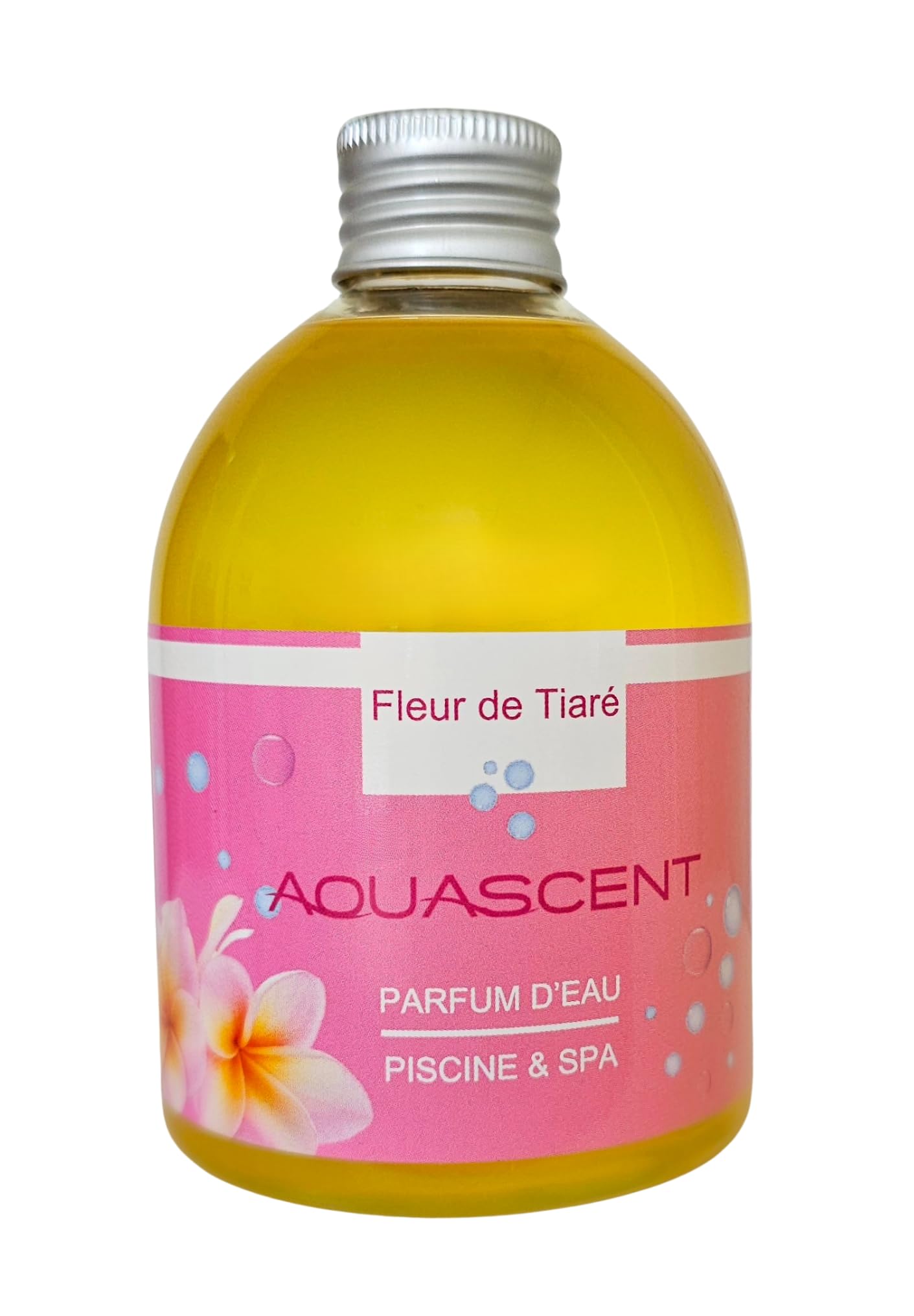 Parfum d'Eau Piscine et Spa FLEUR DE TIARE - Concentré 250ml : élimine les odeurs, préserve l'eau claire, sans alcool ni colorant. Fabriqué en France. Compatible Sel & Chlore