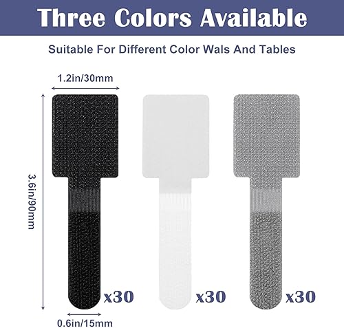 Miniatura 2 de 90 bridas de autoadhesivas para organizar cables debajo del escritorio, organizador de cables para el hogar, oficina, electrodomésticos, escritorio,