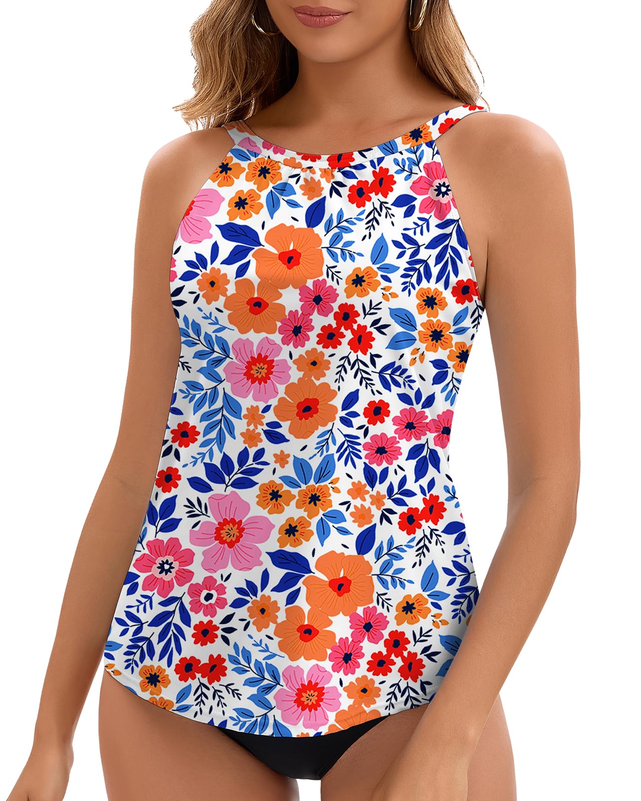 WOWENY Haut de Tankini rembourré pour Femme, Maillot de Bain d'été, Haut de Plage, sans Bas