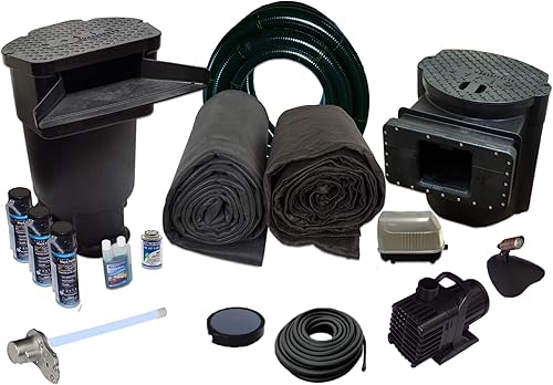 HALF OFF PONDS Savio Signature Series con sistema UVINEX Water Garden and Pond, forro EPDM de 20 pies x 20 pies, LSUV4