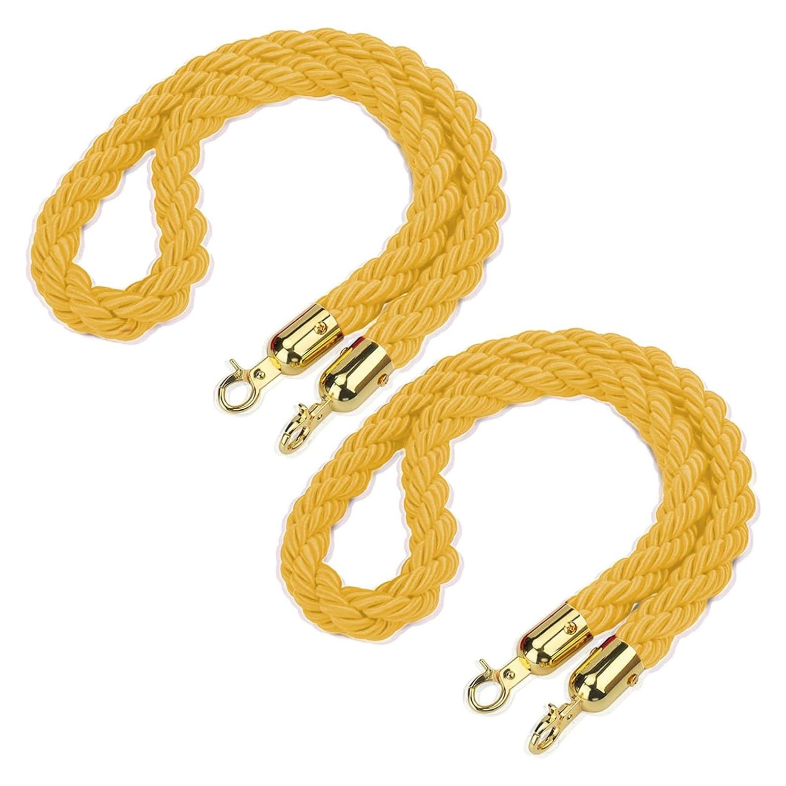 Barrier Rope, Braided Stanchion Hemp Rope, Queue Crowd Control Ropes, for Restaurants/Theater/Hotel(Yellow,1.7m/5.6ft/67inch)