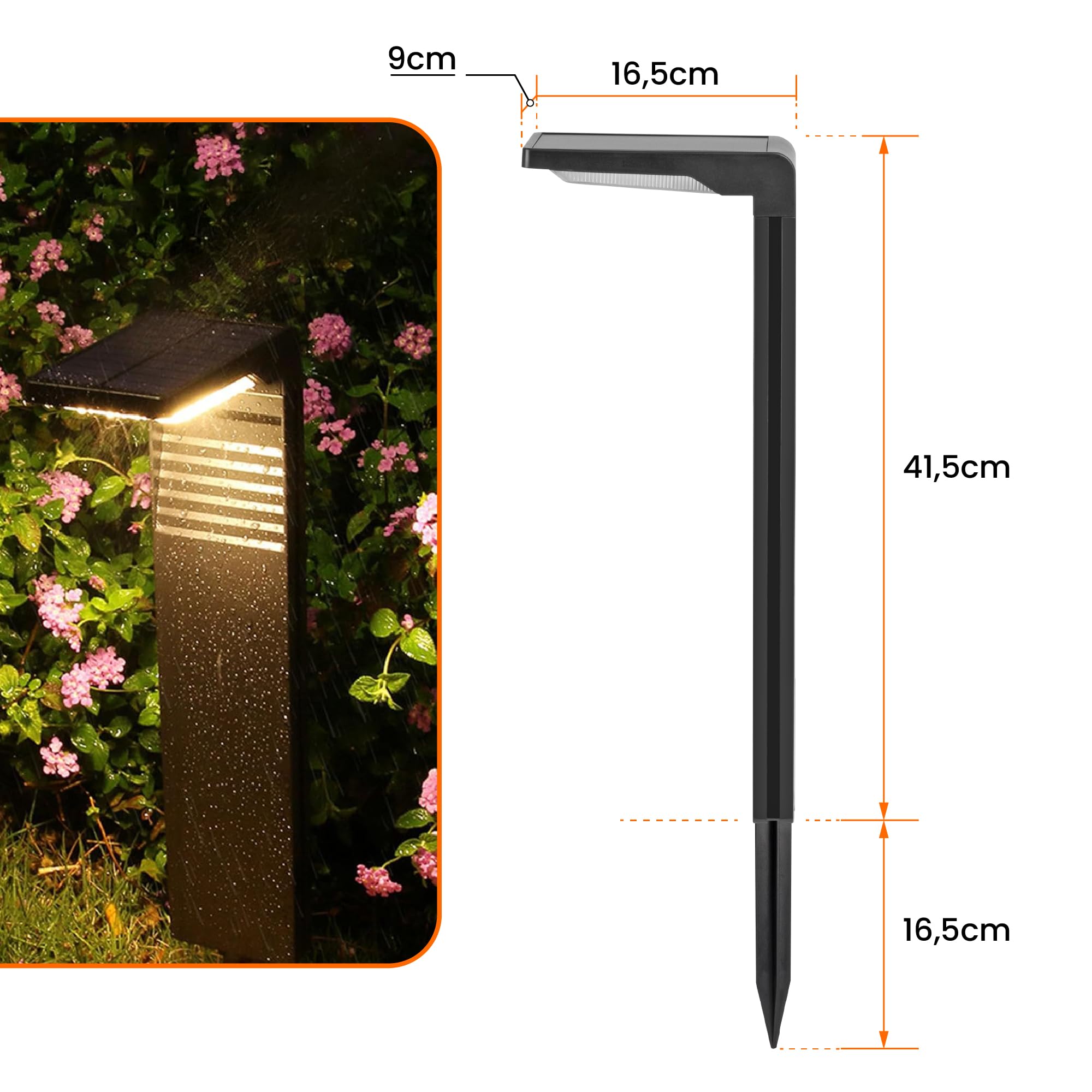 Solarlampen für Außen Garten, Solarleuchten Garten 4 Stücke IP54 Wasserdicht, Solar Gartenleuchten mit Längere Arbeitzeit, Extrem Helle Solarleuchten für Außen Terrase Outdoor warmes Weiß