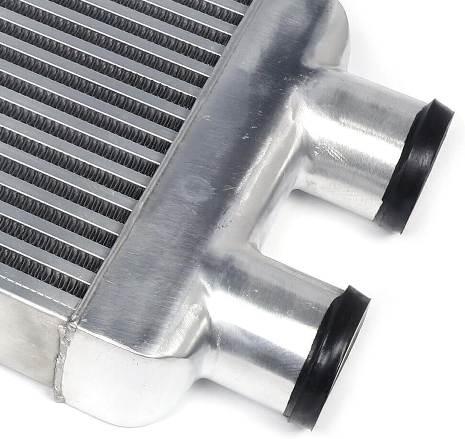 Universal Aluminum Intercooler 31.5x12.8x3.15 Inch, 3" Inlet/Outlet, Front/Rear Mount Turbo Intercooler for Turbocharged Vehicles, High Efficiency Cooling Core